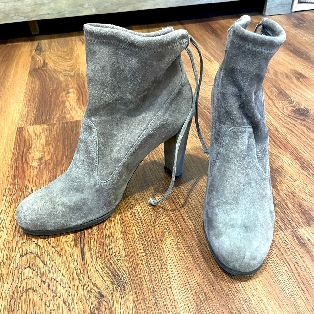 Gray Stuart Weitzman Tie Back Bootie